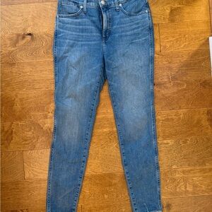Madewell High Rise Skinny Jeans Raw Hem Size 29